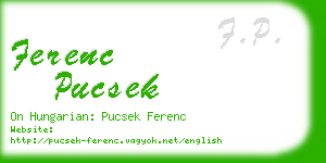 ferenc pucsek business card